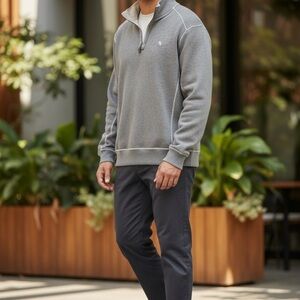 Tommy Bahama Reversible Charcoal Zip-Up Men's Sweater size large